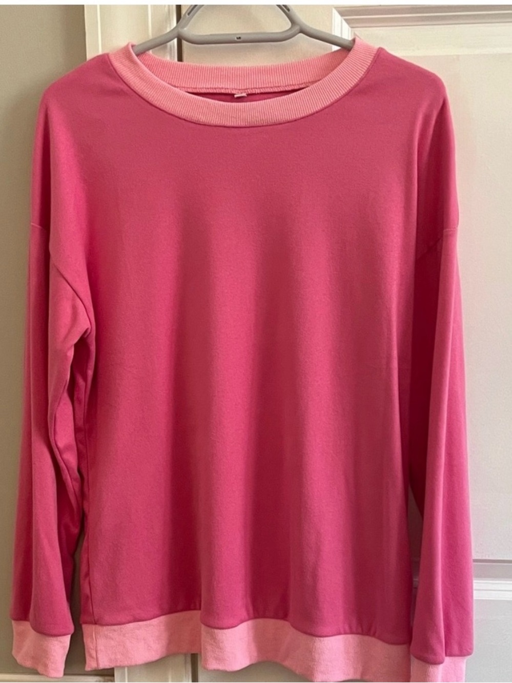 Women's Two-Tone Pink Crewneck Sweatshirt